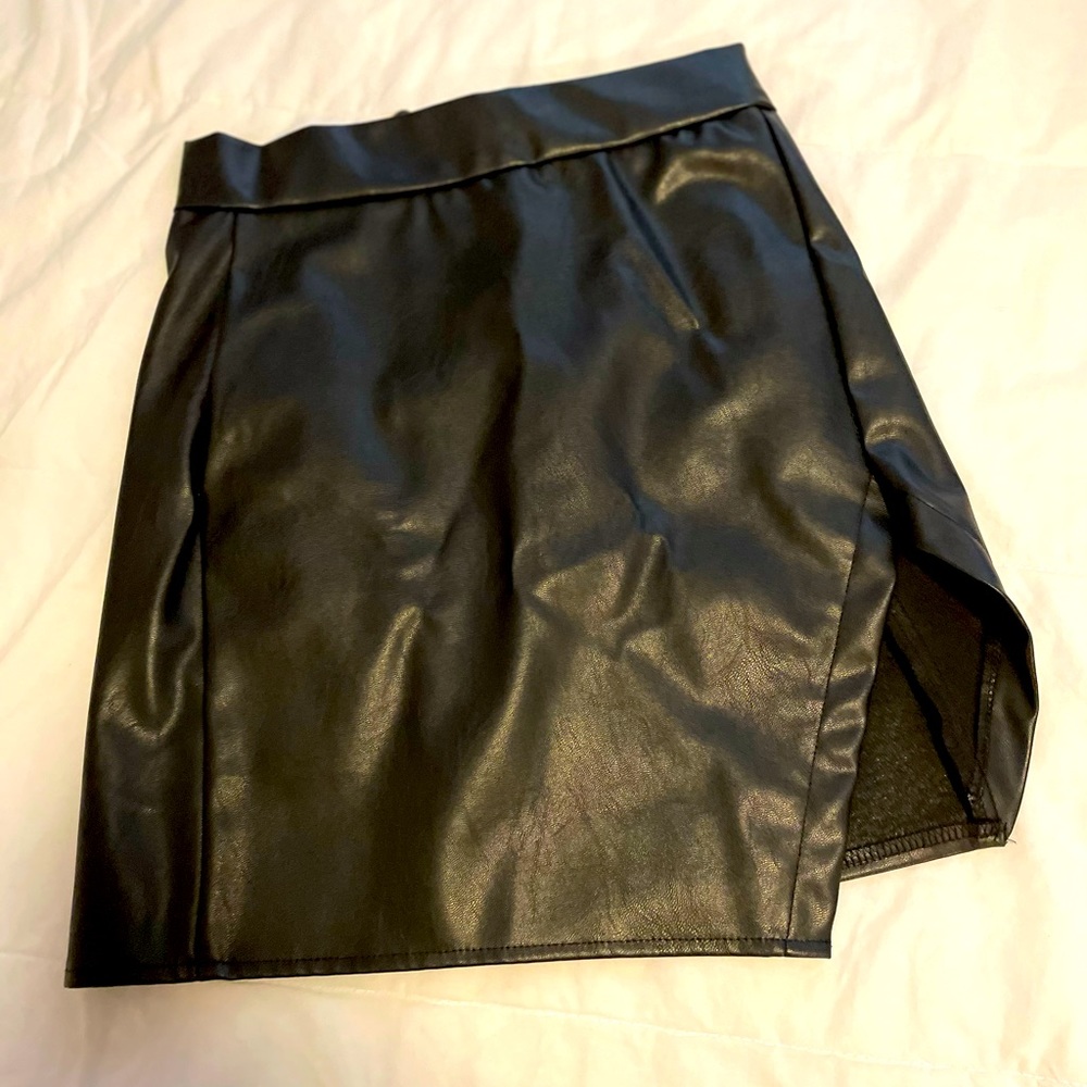 Faux leather skirt